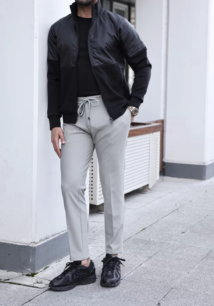 SlimFit Taş Rengi Kalın Paraşüt Kumaş Jogger Pantolon