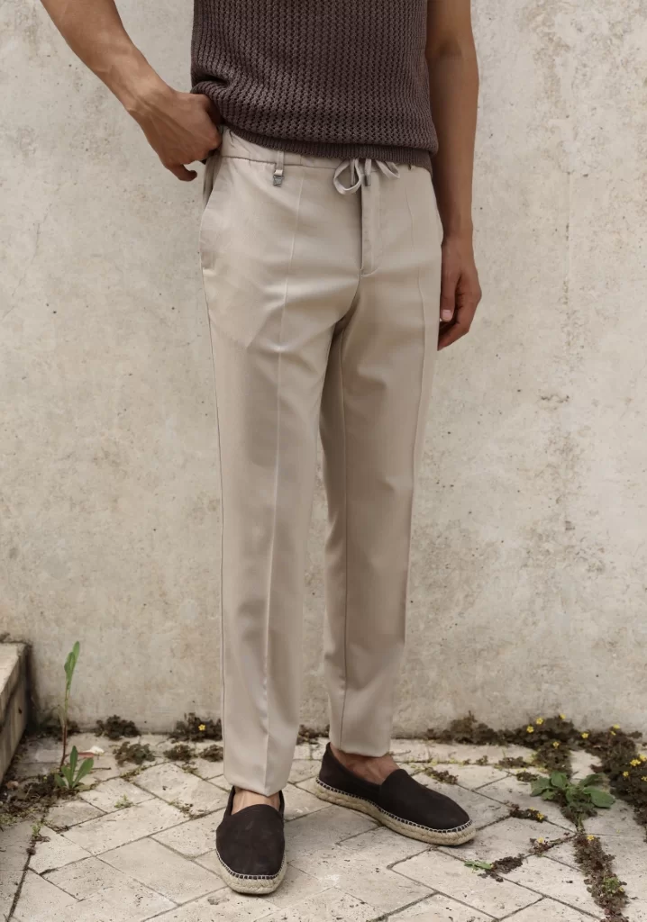 SlimFit Düz Bej Jogger Pantolon