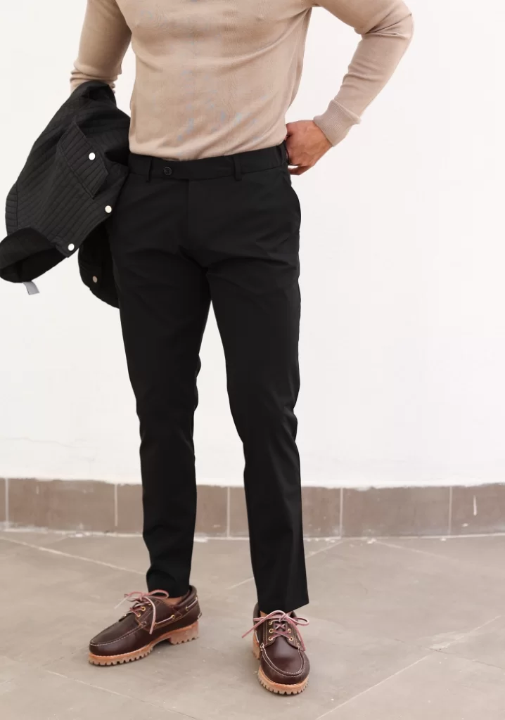 SlimFit Siyah Paraşüt Kumaş Jogger