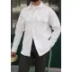OverSize Beyaz Mevsimlik Cepli Gömlek Ceket