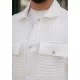 OverSize Beyaz Mevsimlik Cepli Gömlek Ceket