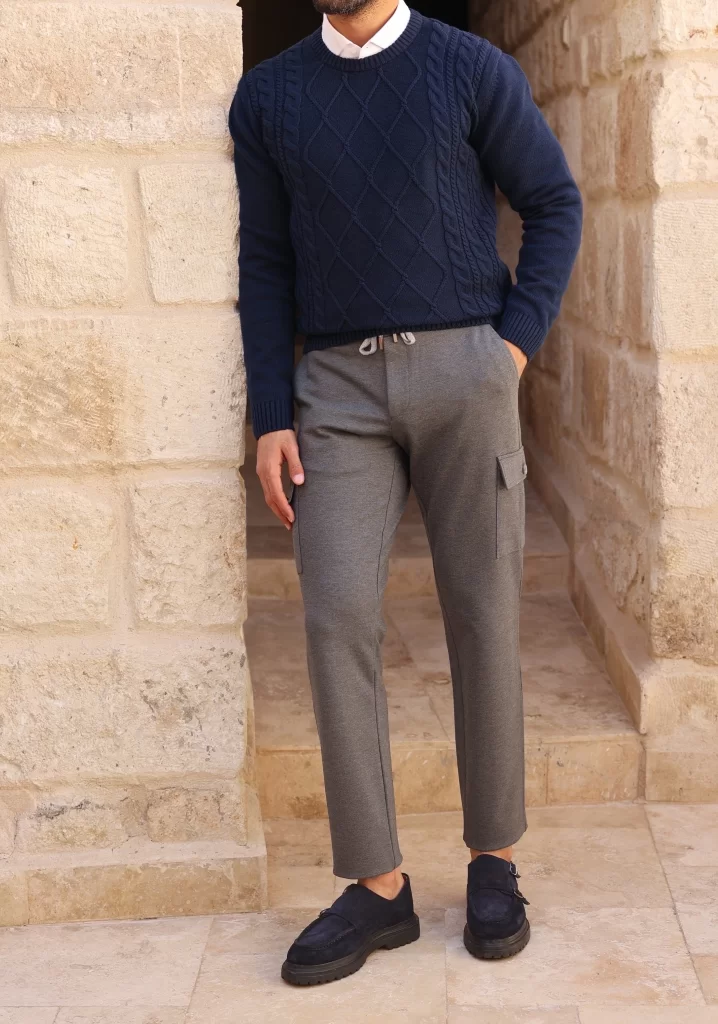 Gri Kargo Cep Jogger Pantolon