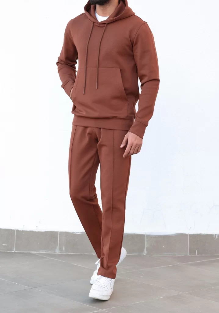 SlimFit Kahve DoubleFace Eşofman Takımı