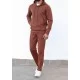 SlimFit Kahve DoubleFace Eşofman Takımı